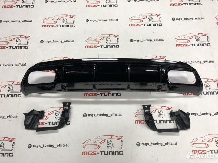 Диффузор Mercedes w176 А45 AMG черный 15-18 гг