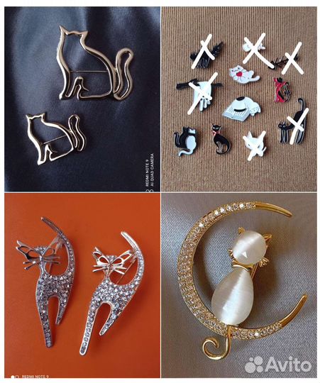 Брошь Кошка. Разные. Листайте