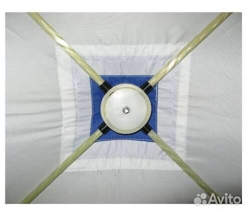 Палатка следопыт Куб 1,8х1,8м 210D, бело-синяя