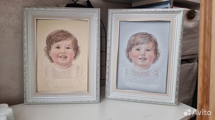 Детский портрет сухой пастелью