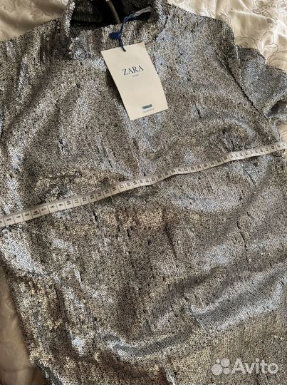 Блестящее платье zara М