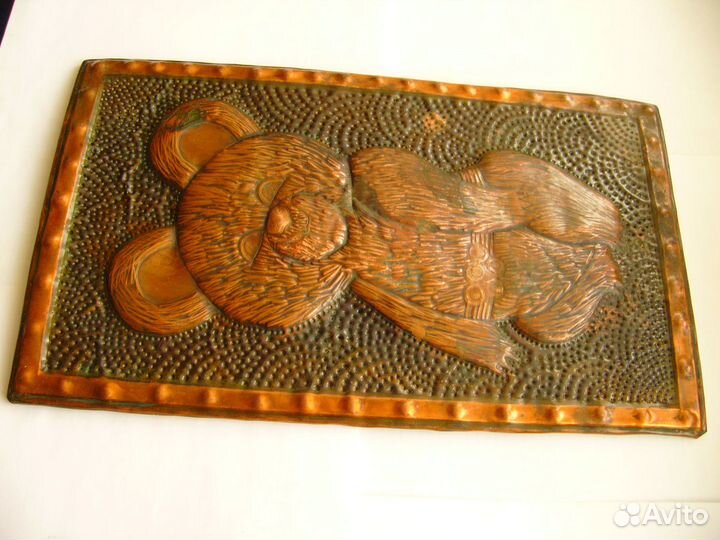 Настенное панно чеканка Олимпийский мишка