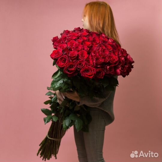 Высокие премиальные розы 70см 80см 100см. Букеты