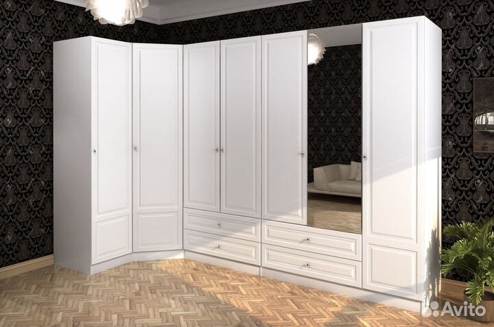 Угловой Шкаф с Зеркалом