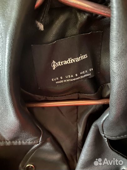 Кожаная куртка stradivarius