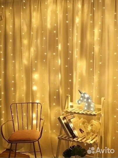 Гирлянда штора Новая
