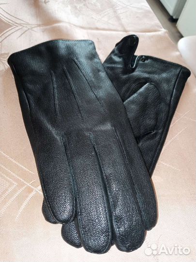 Перчатки кожаные на меху размер 9