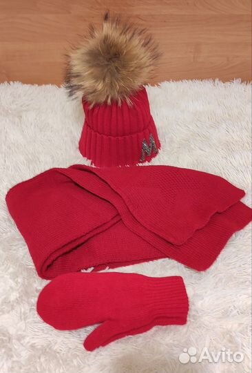 Комплект для девочки (шапка, шарф, варежки)