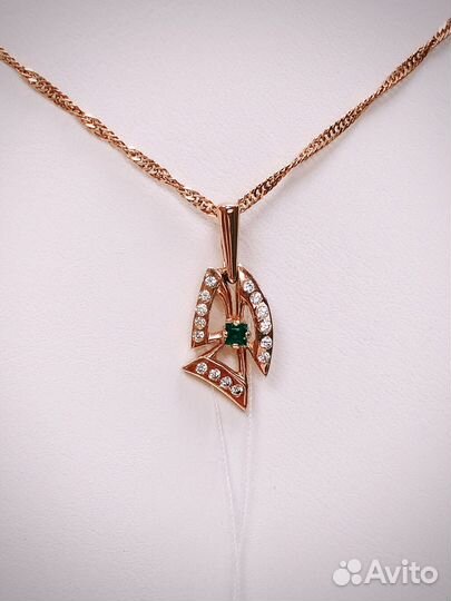Подвеска с фианитом из золота 585