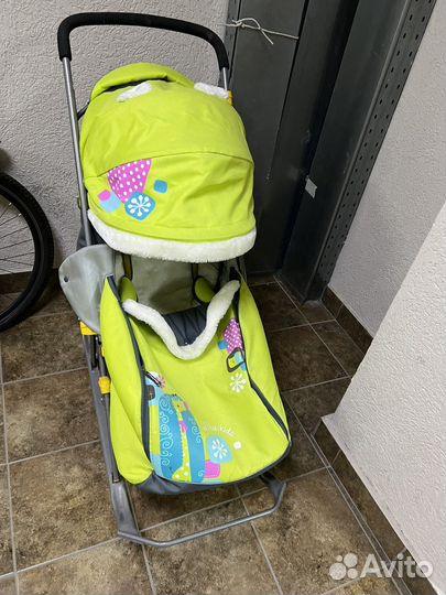 Детские санки коляска с колесами