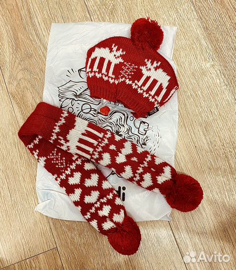 Шапка с шарфом