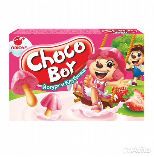 Печенье Choco Boy Йогурт и Клубника 40г Orion