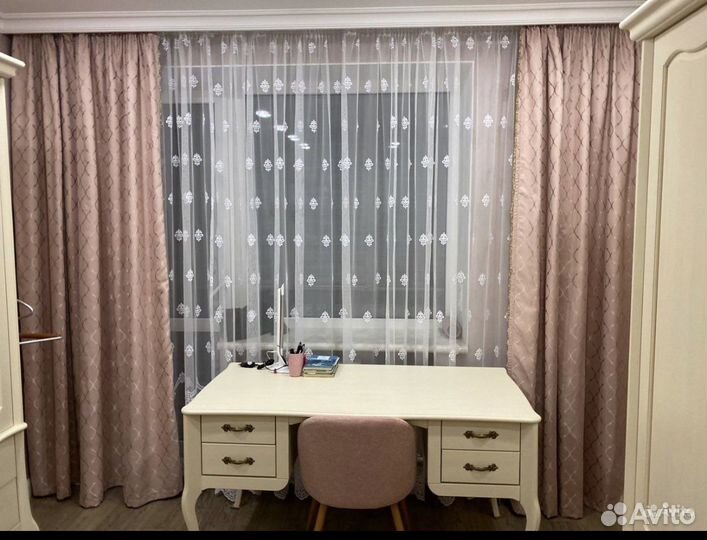 Ткань для штор Канвас пыльная роза новая