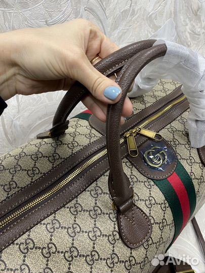 Сумка дорожная, спортивная Gucci кожаная