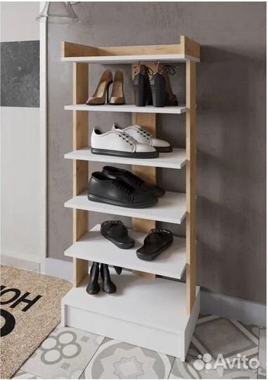 Обувница открытая (0,55м) прихожая Кевин белая