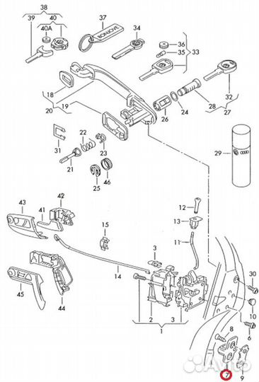 Ответная часть замка двери Seat Ibiza 6K AKK 2000