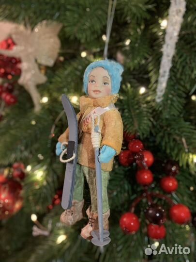 Ватная игрушка Лыжник