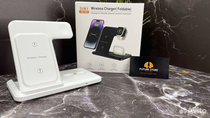 Беспроводная зарядка 3в1 (новая+гарантия)