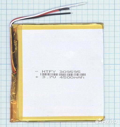Аккумулятор Li-Pol (батарея) 3*95*95мм 3pin 3.7V/4
