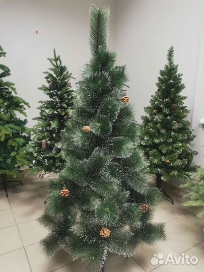 Елка искусственная, Сосна пушистая + снег + шишки