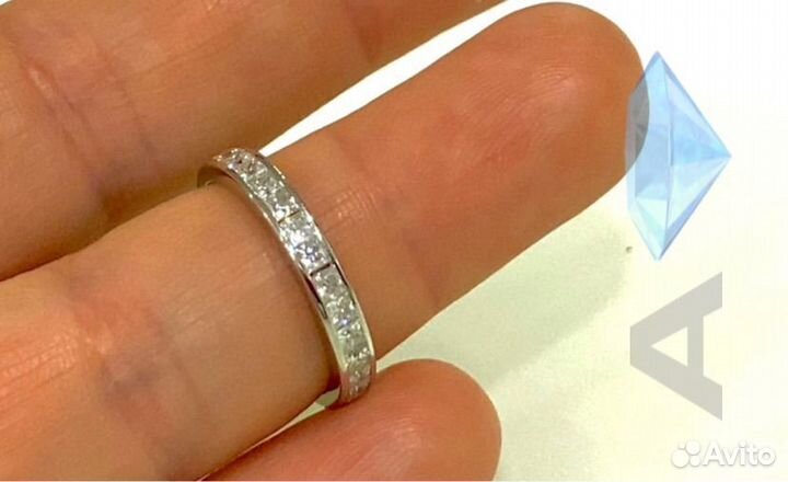 Кольцо дорожка принцесса 1 ct бриллианты(муас.)