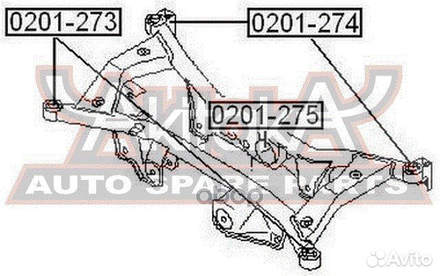 Подушка подрамника задняя 0201274 asva