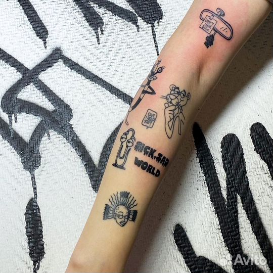 Тату минитату мини татуировка