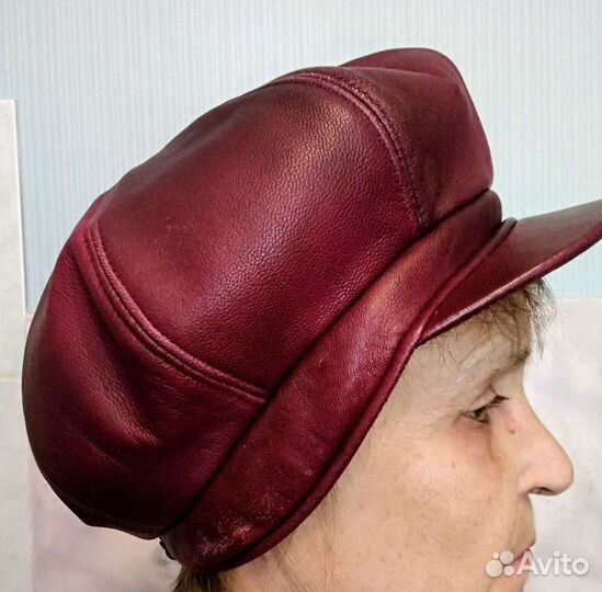 Шапка кепка из кожи