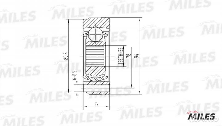 ШРУС audi 80/VW G1/G2/G3/passat/polo 1.3-2.3 72-06