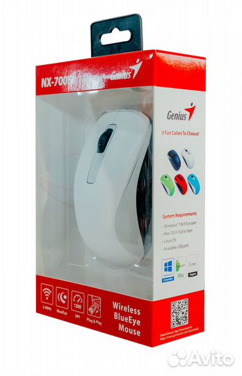 Беспроводная мышь Genius NX-7005 белый
