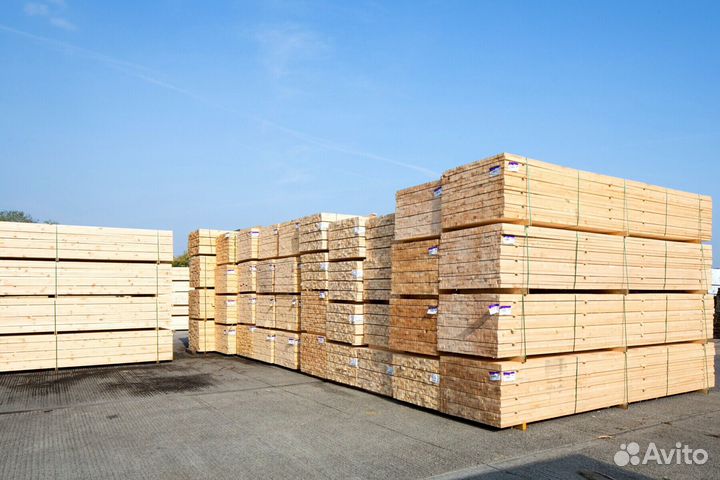 Доска обрезная, брус 100х200х6000