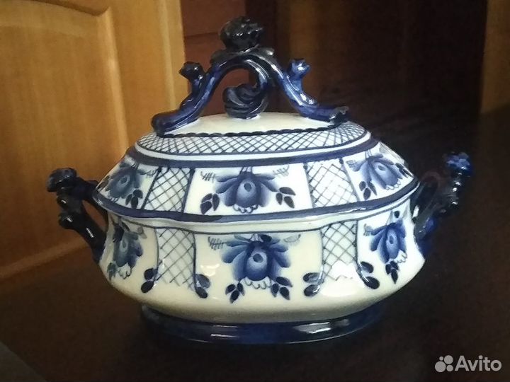 Шкатулка(Сахарница) гжель цена за 3 шт