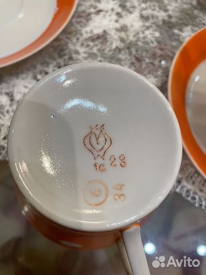 Сервиз чайный, чайник, чайные пары, СССР, фарфор