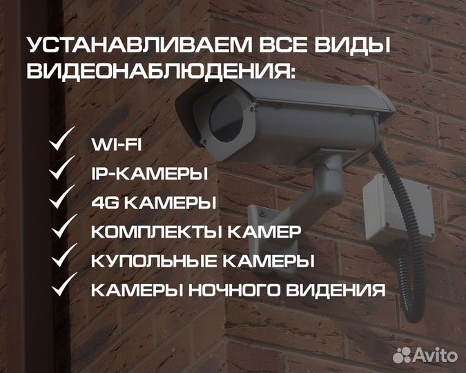 Камеры видеонаблюдения с установкой