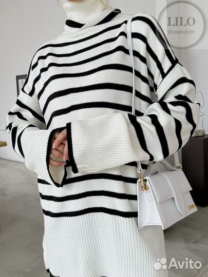 Свитер в полоску теплый Турция