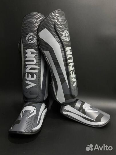 Защита ног Venum Challenger Army Grey кож