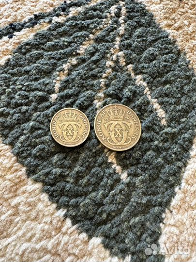 Монета датская крона 1925 - 1926гг