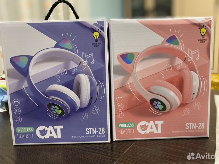 Детские беспроводные наушники с ушками