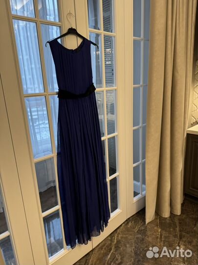 Сине фиолетовое платье Carolina Herera