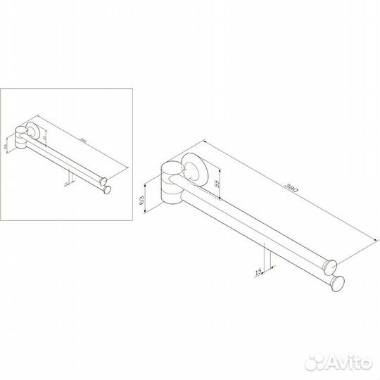 Вешалка для полотенец AM.PM Like A8032600 поворотн