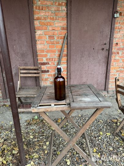 Бутылка стеклянная литровая с пробкой