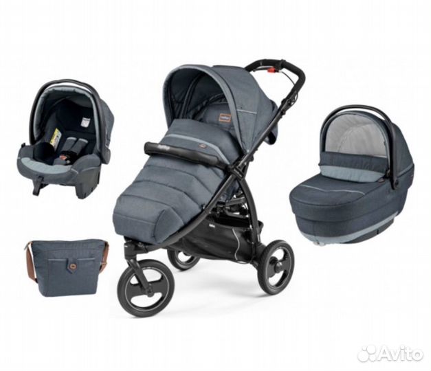 Коляска peg perego 3 в 1 book cross denim