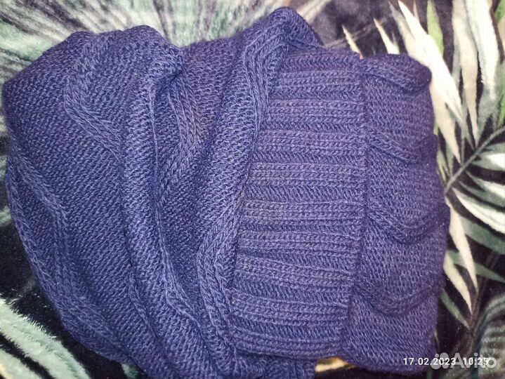 Комплект шапка и снуд женский