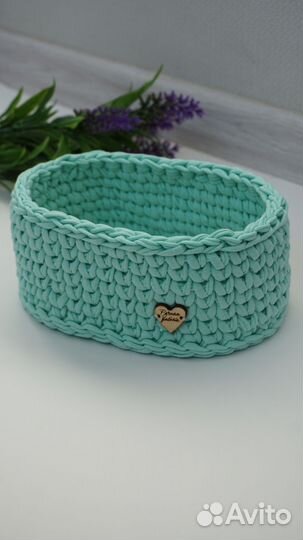 Корзинка из трикотажной пряжи