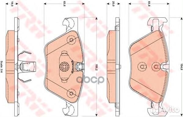 Колодки пер.BMW 5 F10 523-530D 10 GDB1882 TRW