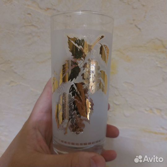 Стаканы матовые золото 6 шт