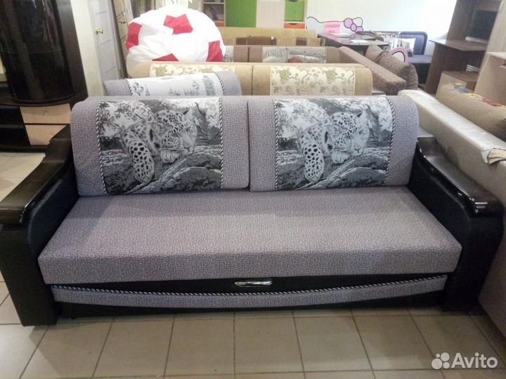 Прямой Диван Лидер ппу металлокаркас 223х103х93