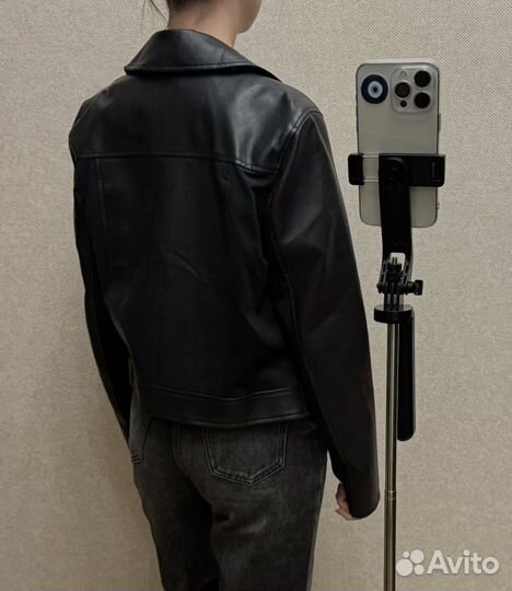 Кожаная куртка косуха женская