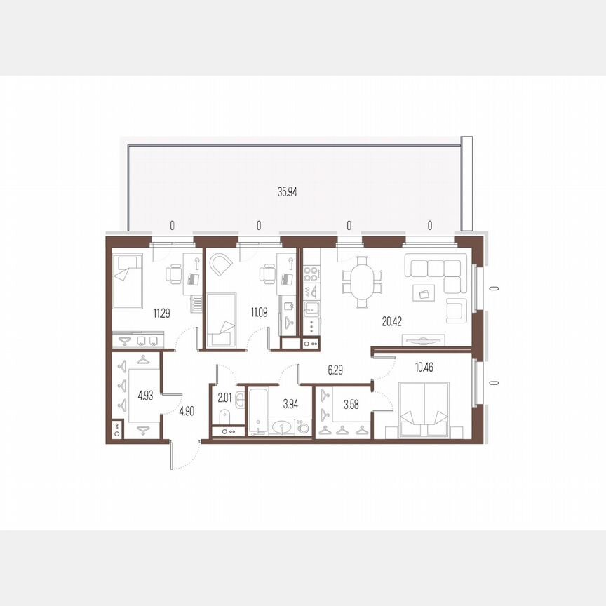 3-к. квартира, 78,9 м², 2/10 эт.