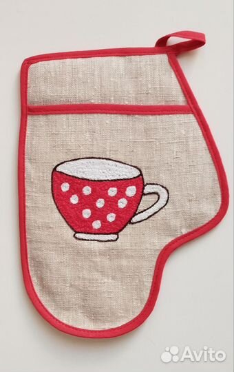 Прихватка варежка лëн кухонная